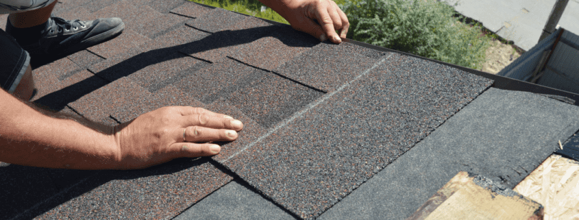 A visual representation of signs indicating a roof needs replacement, including missing shingles and water damage.