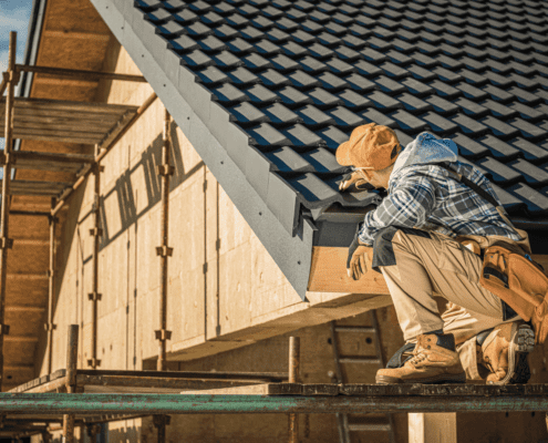 An illustration showing maintenance practices to extend a roof's life expectancy, including regular inspections.