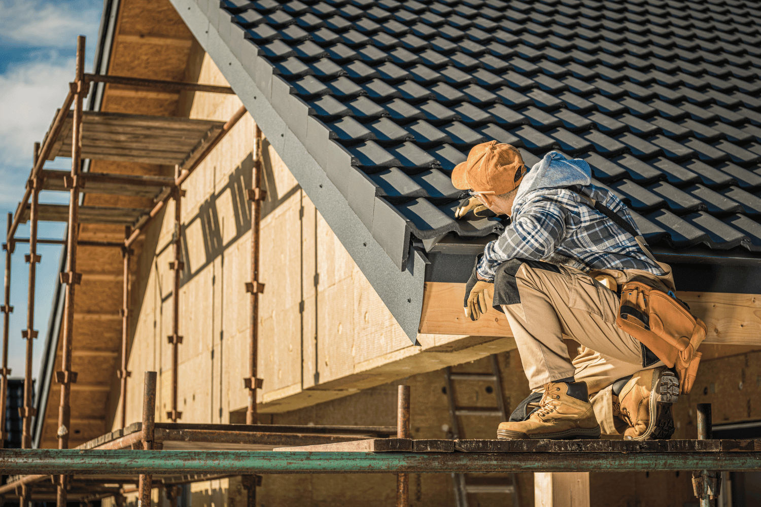 An illustration showing maintenance practices to extend a roof's life expectancy, including regular inspections. 
