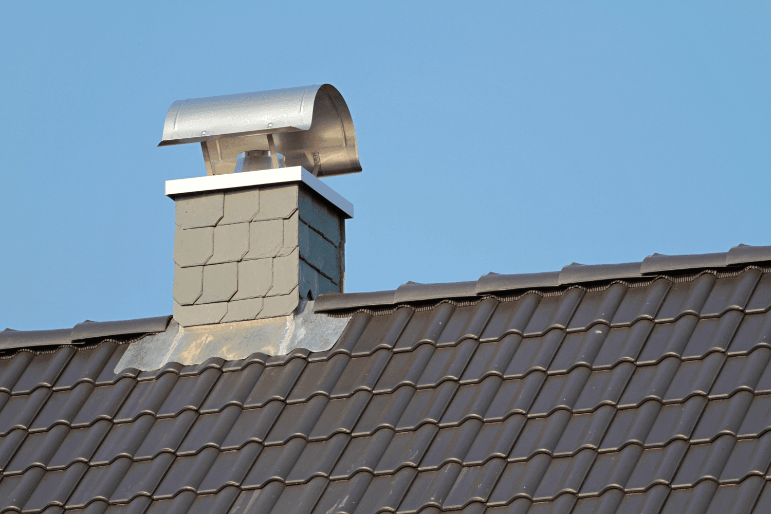 An illustration showing the various types of roof flashing used in construction. 