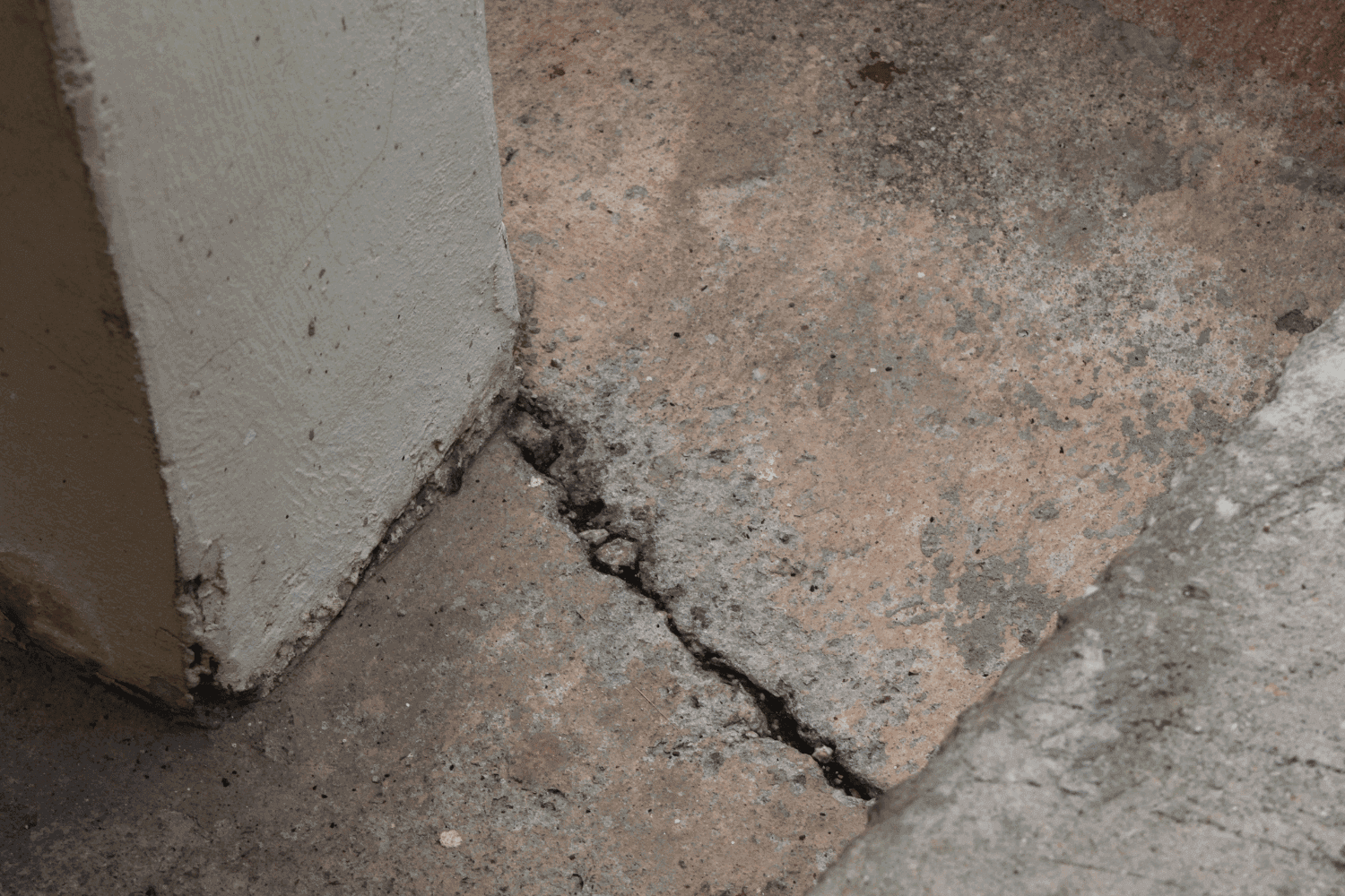 Signs of structural issues in a foundation.