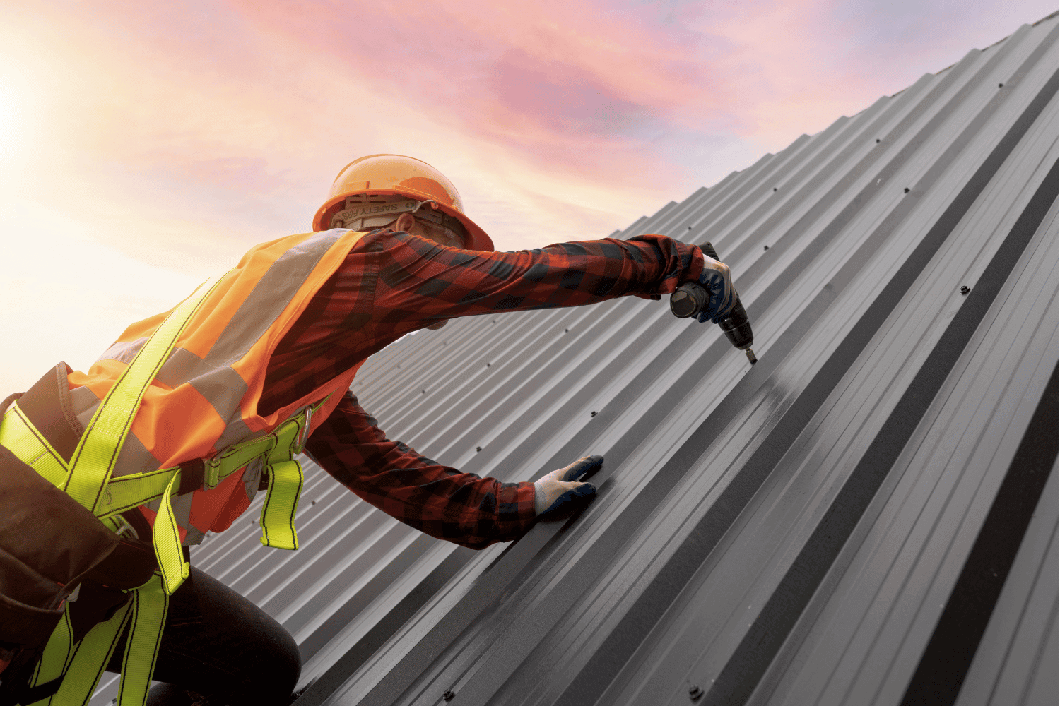An example of wind damage on a metal roof illustrating the effects of high winds