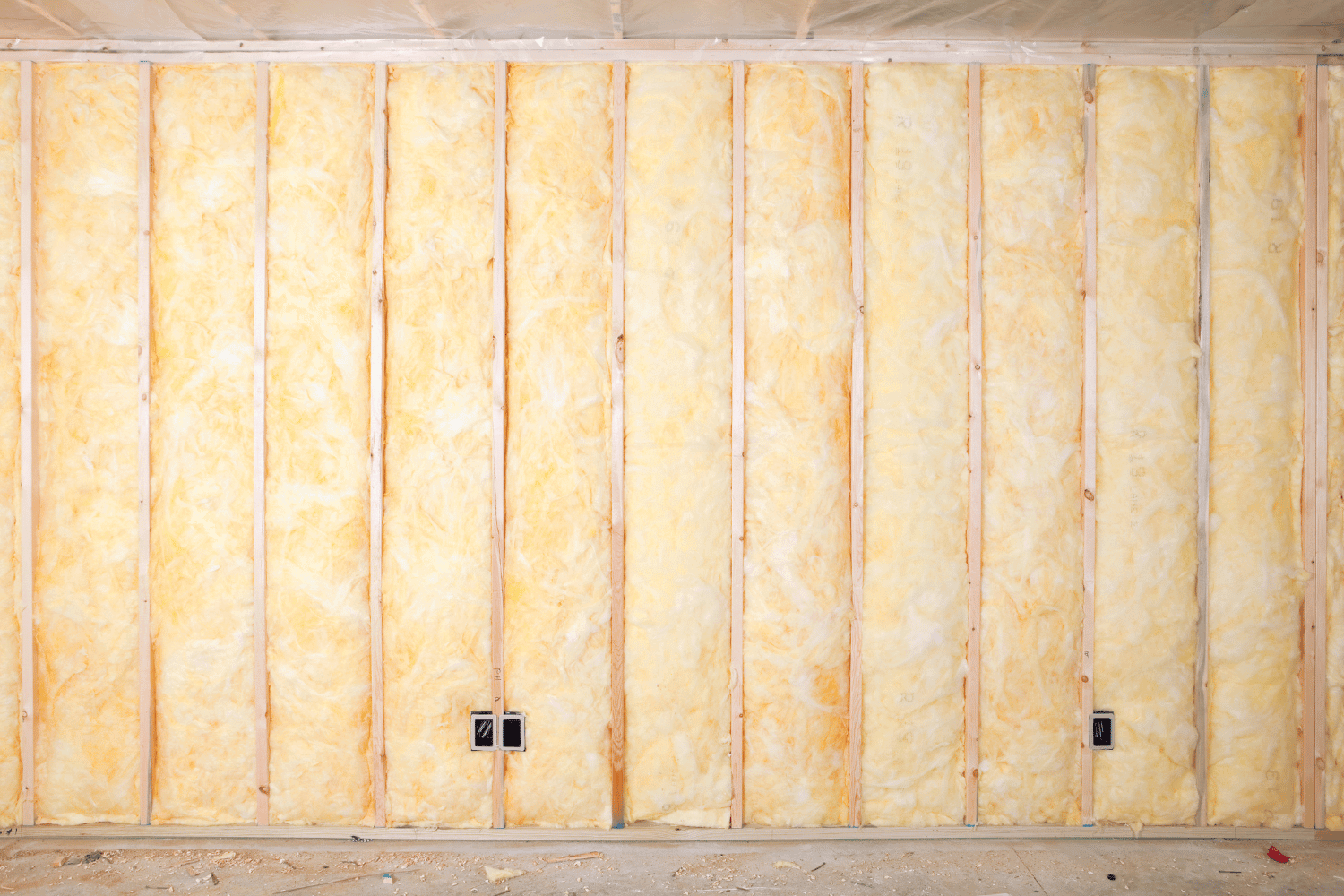 An illustration showing different types of home insulation materials.