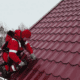 An image depicting corrugated metal roofing panels in various colors and textures