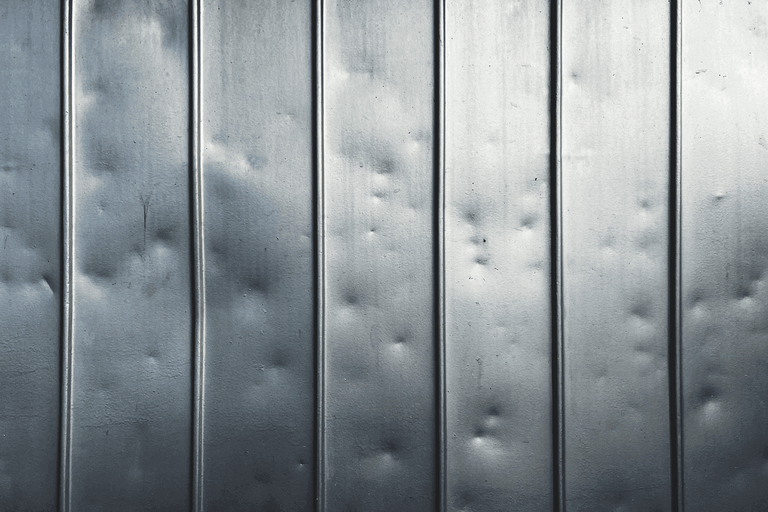 Hail damage to metal roofing