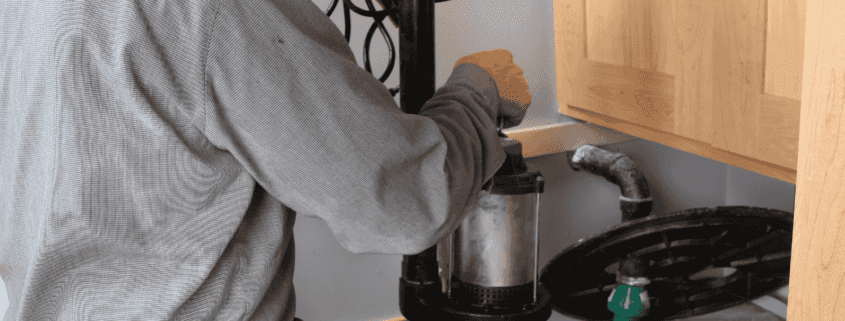 A step-by-step guide illustrating the replacement of a sump pump.
